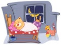 A cute stuffed toy bear cub cartoon Royalty Free Stock Photo