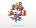 Cute Style Child in Chinese Zombie Costume Illustration