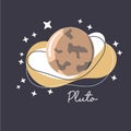 cartoon style illustration  of planets Royalty Free Stock Photo