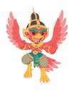 Cute style Red Garuda, cartoon illustration