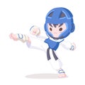 Cute style Taekwondo athlete cartoon illustration