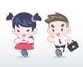 Cute Style Young Thai students Illustration