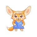 Cute stylish dressed female fennec fox