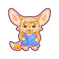 Cute stylish dressed female fennec fox