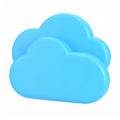 Cute stylized blue cloud icon rendering on transparent background Royalty Free Stock Photo