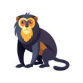 Cute stylized monkey character in a sitting position artwork Royalty Free Stock Photo