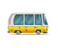 Cute stylized retro travel van isolated on white background.