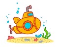 Cute Submarine cartoon. Submarine clipart