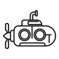 Cute submarine icon outline vector. Sea ship