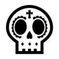 Cute sugar skull icon