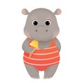 Cute summer hippo in swimsuit Royalty Free Stock Photo