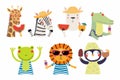 Cute summer animals set Royalty Free Stock Photo