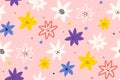 Cute summer background. Abstract floral seamless pattern.Trendy hand drawn textures. Modern design for,paper, fabric Royalty Free Stock Photo