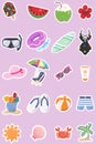 Cute summer item sticker stlye