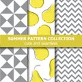 Cute summer pattern collection. Pears theme. Summer banner Royalty Free Stock Photo