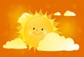 Cute sun behind cloud Royalty Free Stock Photo