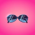 Cute sun glasses in cartoon style. Symbol of summer vocations