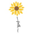 Cute sunflower flower vector illustration