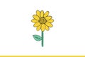 Cute sunflower Illustration.