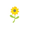 cute sunflower yellow logo icon