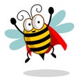Cute super bee cartoon vector.