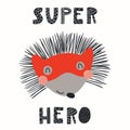 Cute super hero hedgehog Royalty Free Stock Photo