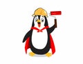 cute super penguin cartoon vector. clip art bee stock