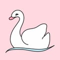 Cute swan hand drawn illustration vector. Royalty Free Stock Photo