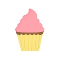 Cute sweet chocolate cupcake with pink icing Royalty Free Stock Photo