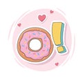 Cute sweet donut stuff for cards stickers or patches decoration cartoon