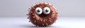 Banner with Chocolate doughnut with eyes on light background. Generative AI