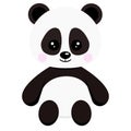 Cute sweet little baby panda bear toy sit isolated on white background cartoon flat style Vector illustration. Royalty Free Stock Photo