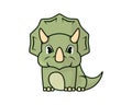 Cute and Sweet Triceratops Illustration Royalty Free Stock Photo