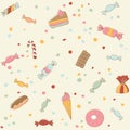 Cute sweets seamless pattern. Retro stile Royalty Free Stock Photo