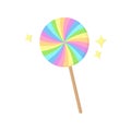 Cute swirl candy lollipop vector illustration icon Royalty Free Stock Photo