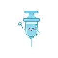 Cute syringe character illustration smile happy mascot logo kids play toys template