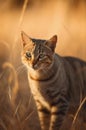 Cute tabby gray cat.