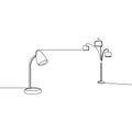 cute table lamp and triple lamp One line drawing of lamp for home furniture minimalist design vector illustration