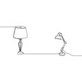 cute table lamps continuous line Outline set of lamp vector icons for web design isolated on white background Royalty Free Stock Photo