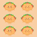 Cute Taco Character with Expression