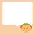 Cute Taco Character with Speech Bubbles