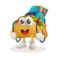 Cute taco mascot carrying a schoolbag, backpack, back to school