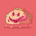 Cute Taco Monster vector illustration.