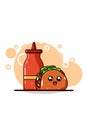 A cute taco with sauce cartoon illustration