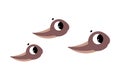 Cute Tadpole Character with Big Eyes Swimming Vector Illustration