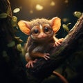 Cute tarsier Made With Generative AI illustration