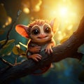 Cute tarsier Made With Generative AI illustration