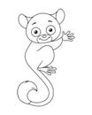 Cute tarsier monkey coloring page cartoon illustration