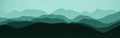 design teal, sea-green hills landscape - wide digitally made texture background illustration Royalty Free Stock Photo