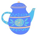 Cute teapot in scandinavian hand drawn style